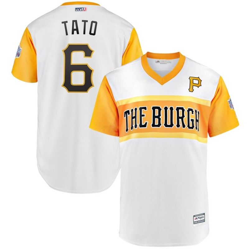 Men Pittsburgh Pirates #6 Tato white yellow MLB Jerseys->new york yankees->MLB Jersey